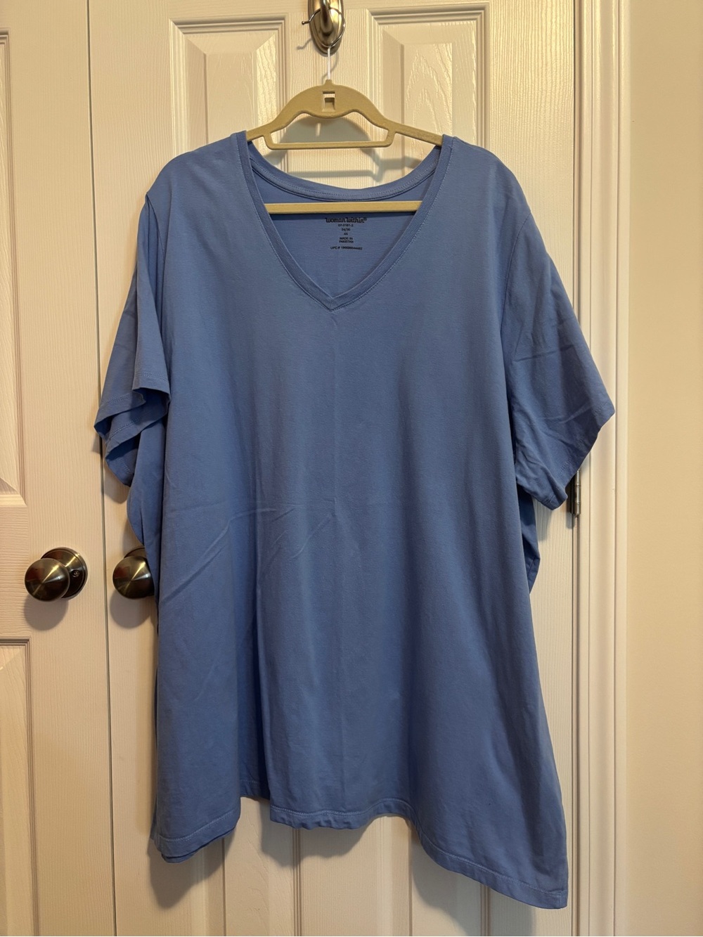 Woman Within V-Neck T-Shirt in French Blue